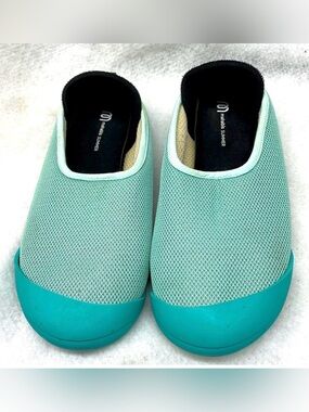 Mahabis Summer Mint and Turquoise Mesh Slip-On Clogs